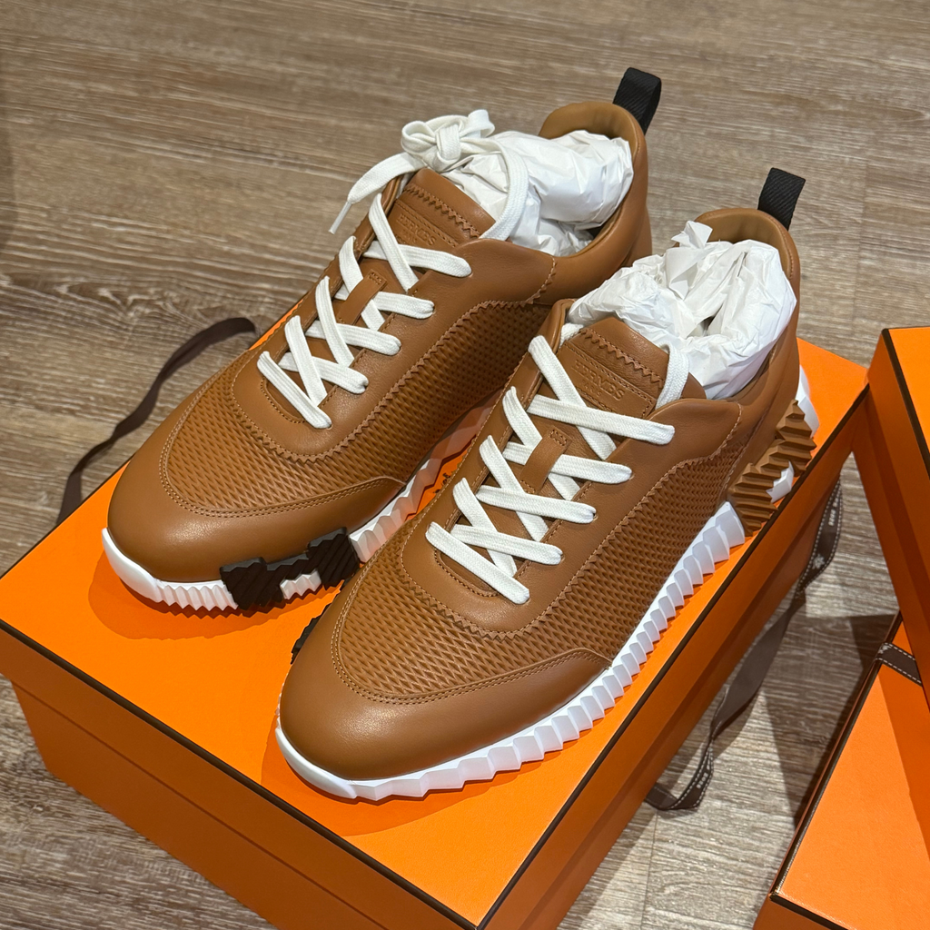 Hermès Bouncing Sneakers Brown Leather